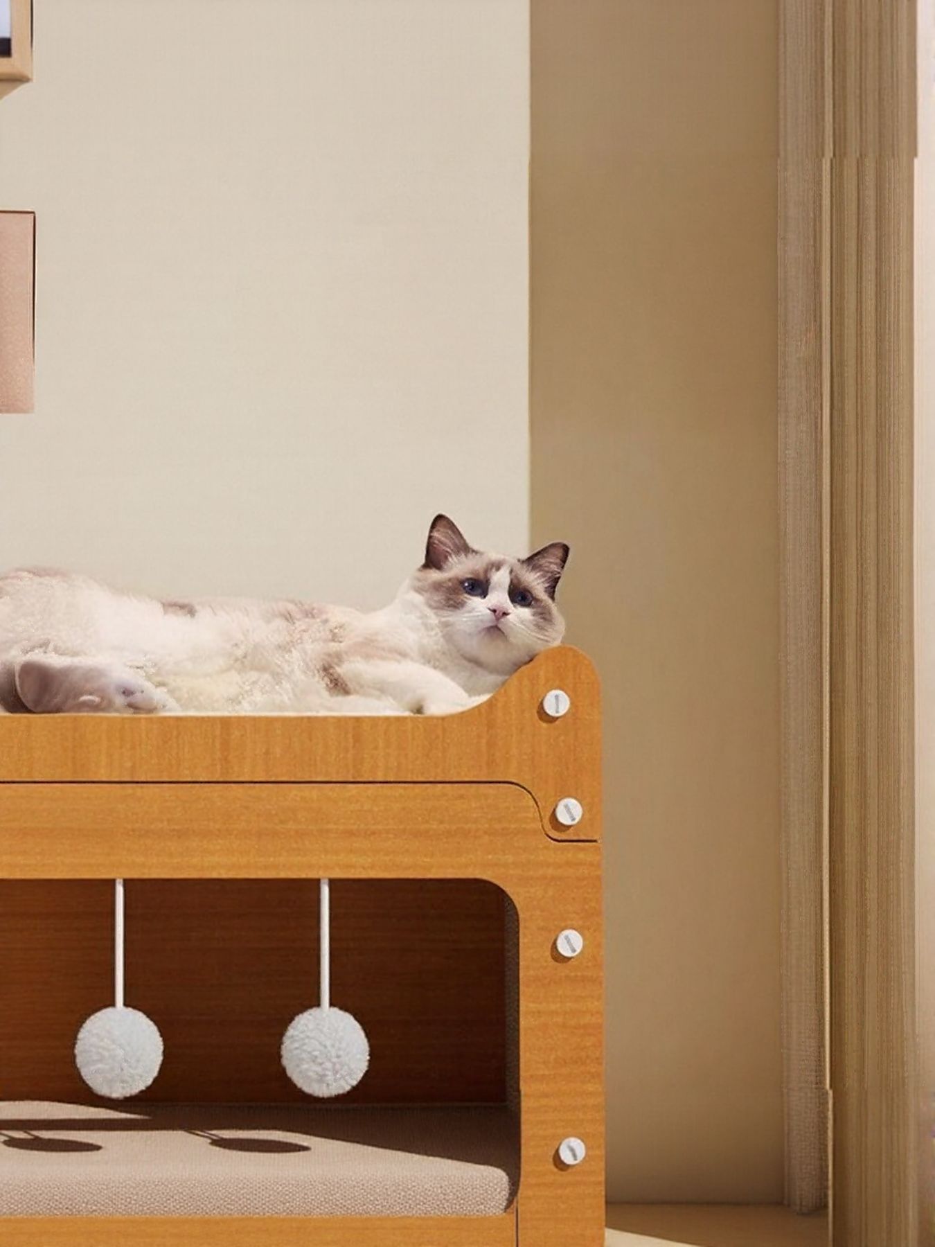 Multi-Level Cat Scratching Posts with Condo and Dangling Toys by Trendsi