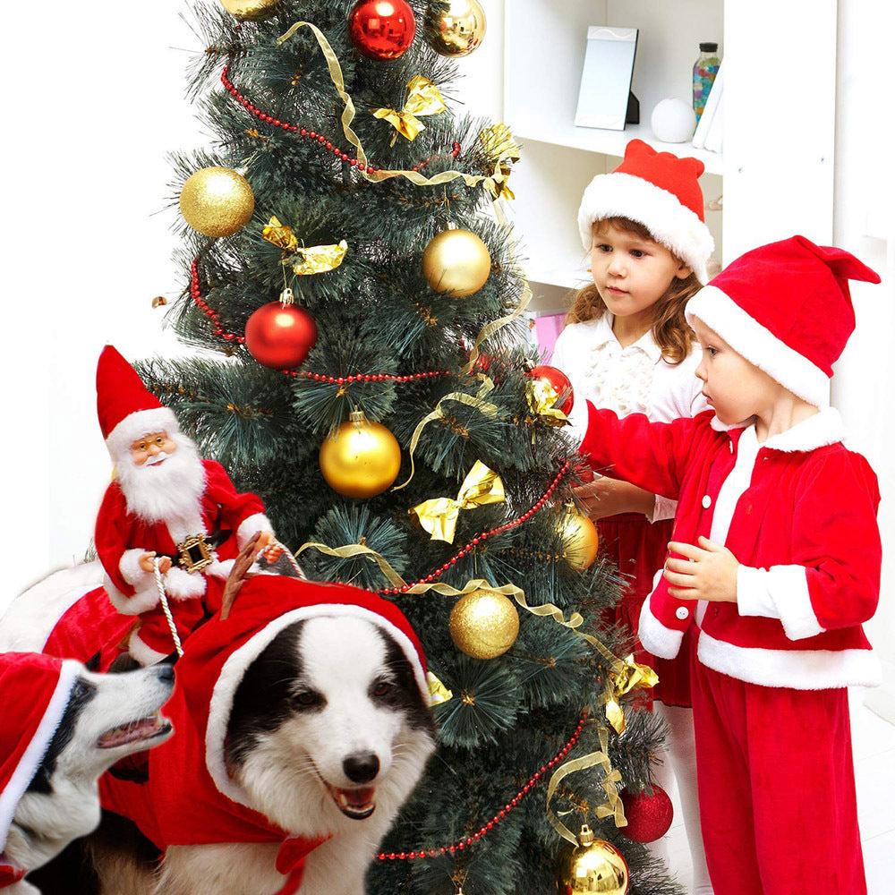 Dog Christmas Clothes Santa Claus Riding Deer by DC-THE CEO