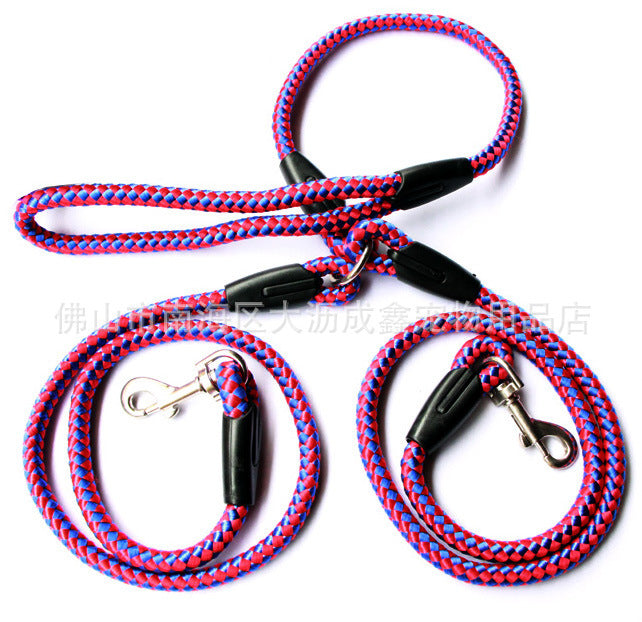 Double-Ended Traction Rope For Walking The Dog Hand-Double-Ended Traction Rope One Plus Two Leash Collar Pet Supplies Dog Collar by DC-THE CEO