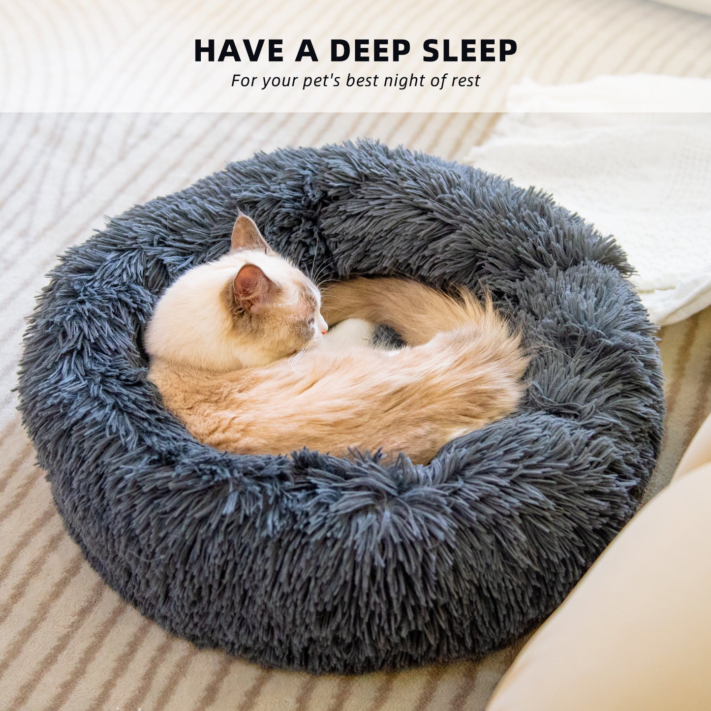 Dog Beds For Small Dogs Round Plush Cat Litter Kennel Pet Nest Mat Puppy Beds by DC-THE CEO