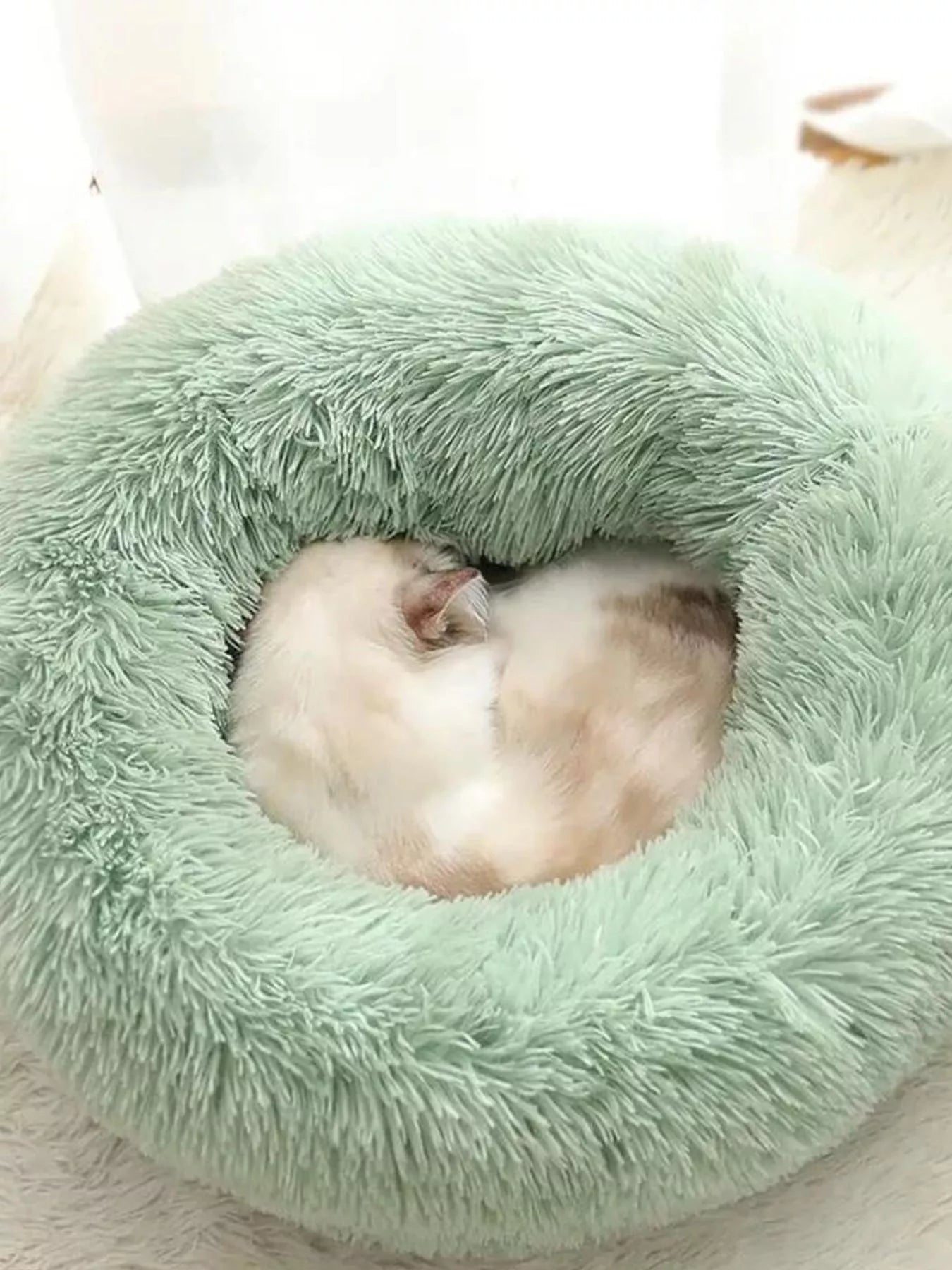 Fluffy Plush Donut Pet Nest by Trendsi