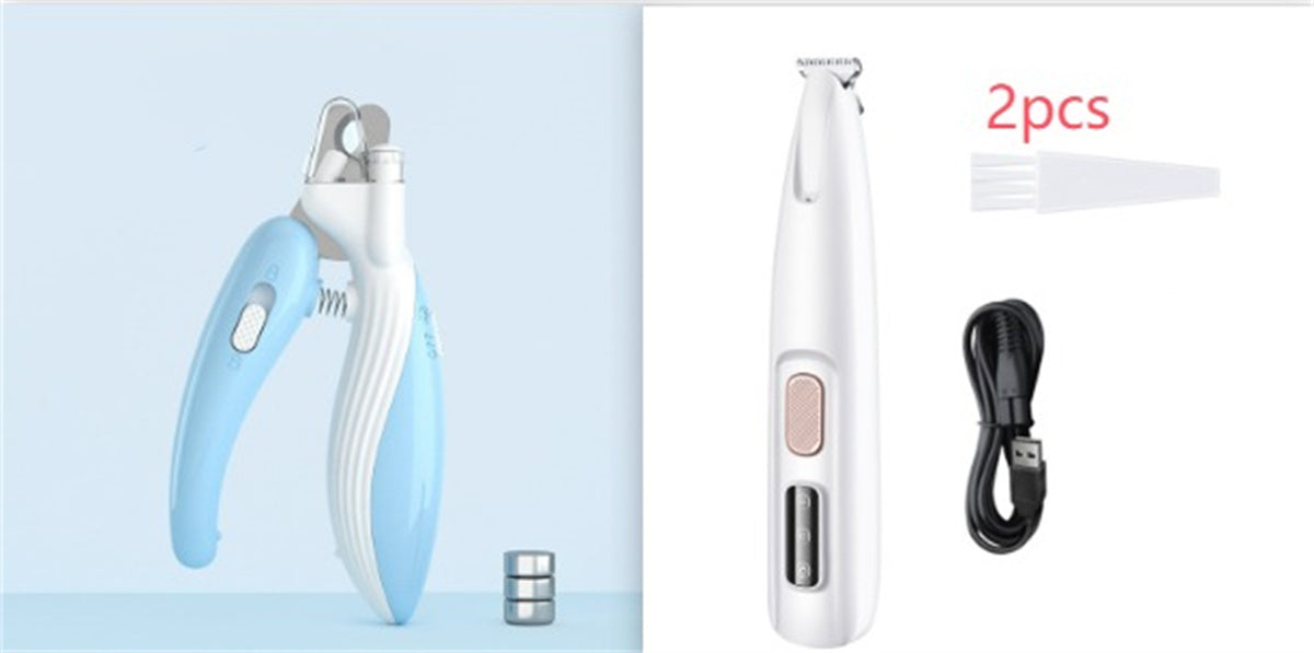 Pets Dog Paw Trimmer With LED Light Fully Waterproof Pet Hair Trimmer With LED Display Dog Clippers For Grooming Widen Blade by DC-THE CEO