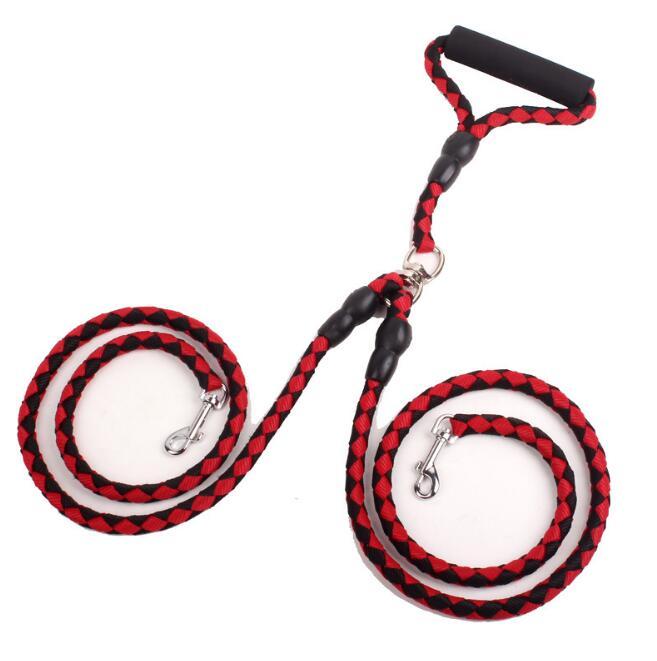 Double-Ended Traction Rope For Walking The Dog Hand-Double-Ended Traction Rope One Plus Two Leash Collar Pet Supplies Dog Collar by DC-THE CEO