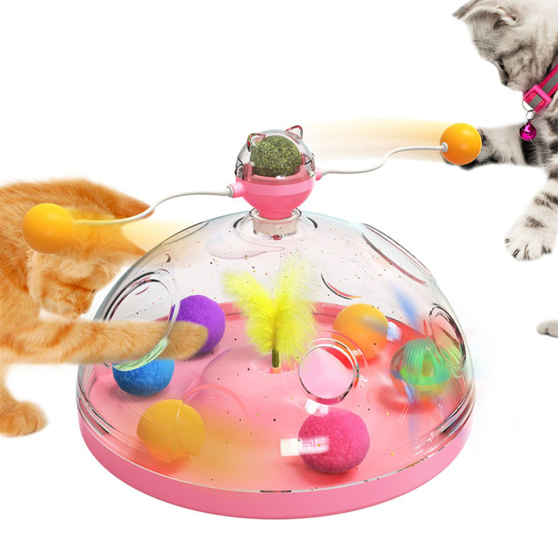 Meows Windmill Funny Cat Toys Interactive Multifunctional Turntable Pet Educational Toys With Catnip Luminous Ball Pinwheel Toys Pet Products by DC-THE CEO