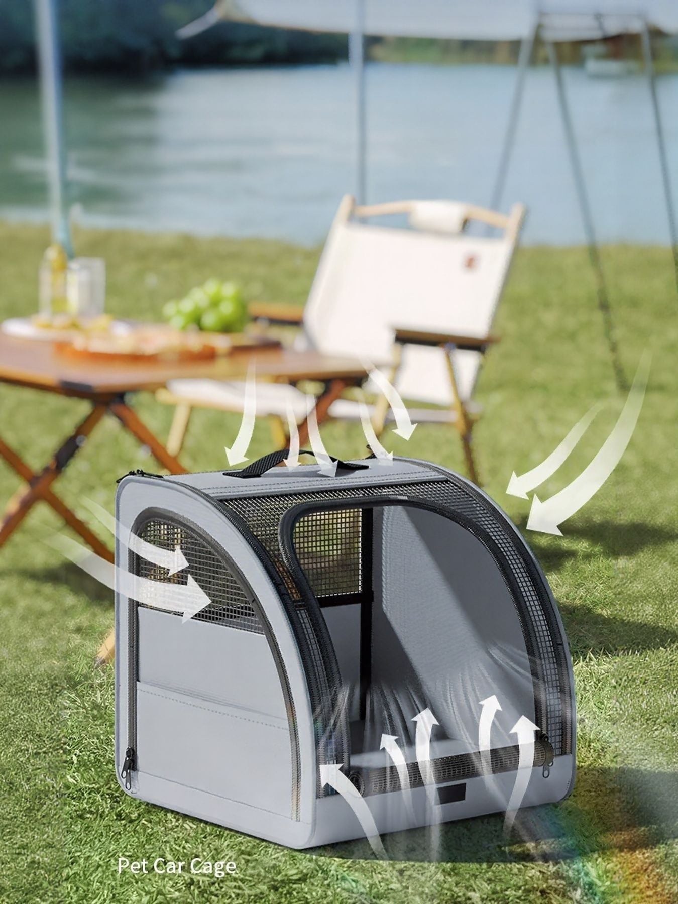 Portable Breathable Car Pet Cage by Trendsi