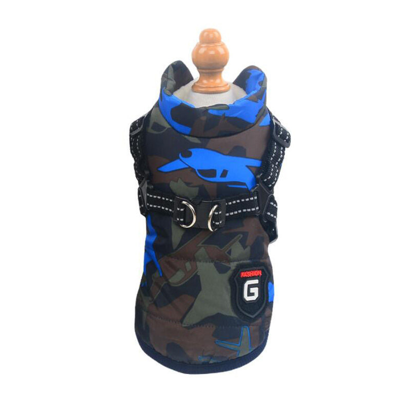 Dog Clothes Chest Back Integrated Cotton Vest Pet Cotton Clothes Winter Clothes by DC-THE CEO