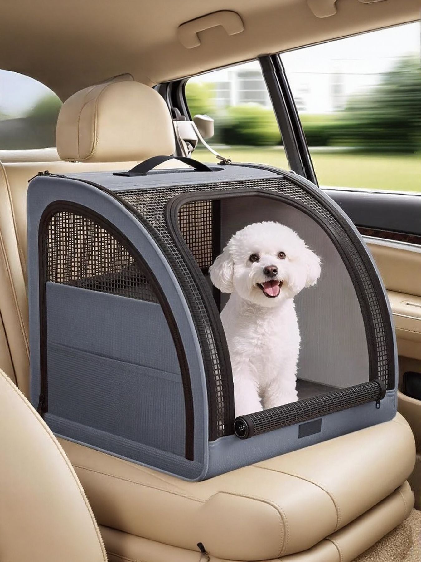 Portable Breathable Car Pet Cage by Trendsi
