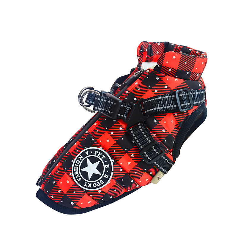 Dog Clothes Chest Back Integrated Cotton Vest Pet Cotton Clothes Winter Clothes by DC-THE CEO